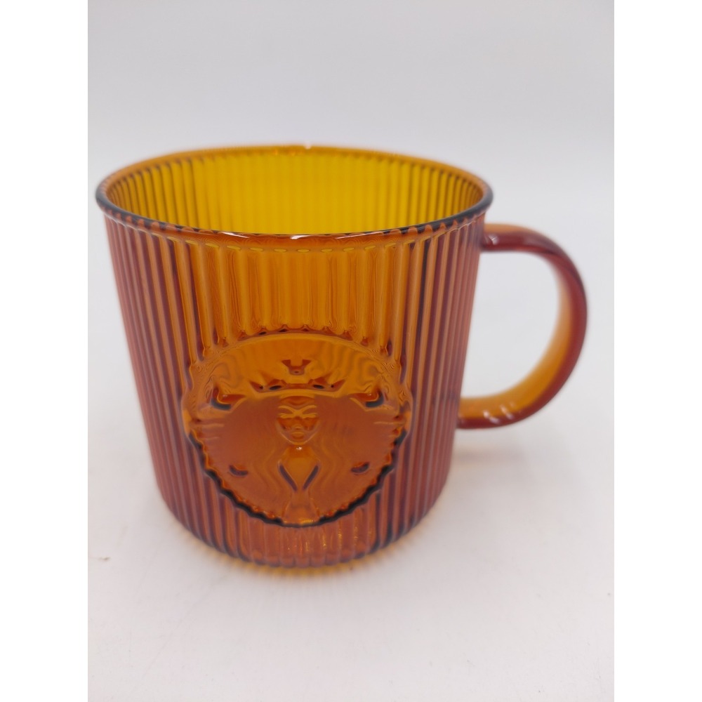 Starbucks Ribbed Brown Amber 16oz Coffee Tea Mug New Unused